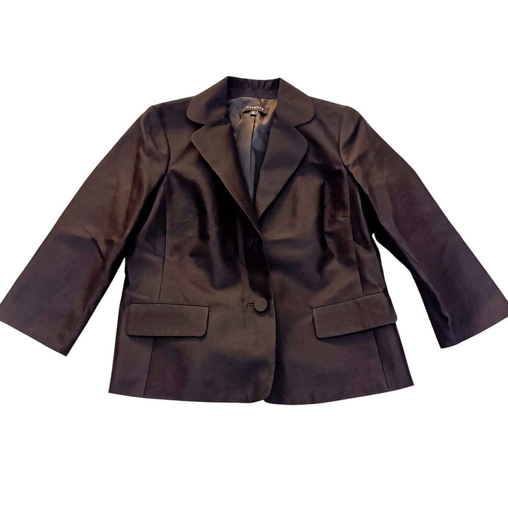 Talbots Silk 2 Button Blazer Long Sleeve Suit Jacket Size 10